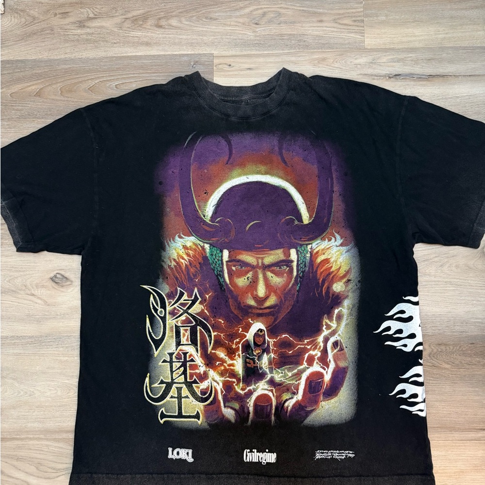 Loki Graphic Tee in Black and Purple